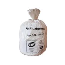 Sac poubelle blanc 50 x 70 cm BD 20µ 30 l 50 sacs Flexigreen photo du produit