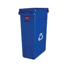 Afvalbak blauw 87 l met recyclage logo en luchtsleuven Slim Jim artikelfoto
