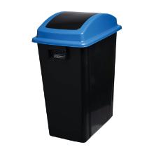 Poubelle noir couvercle basculant bleu 40 l photo du produit