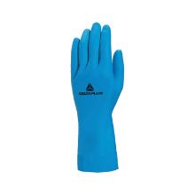 Latex handschoen 40 cm blauw gevlokt M8/9 artikelfoto
