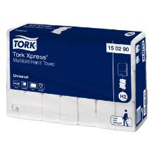 Handdoek intergevouwen gerecycled 2-laags wit 24x21,2cm Tork Xpress H2 Universal artikelfoto