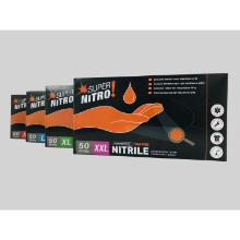 Nitril handschoen &eacute;&eacute;nmalig gebruik poedervrij oranje 8.4 gr XL 50 st artikelfoto