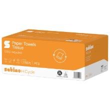 V-gevouwen handdoek, 2-laags gerecycled wit, 23x23 cm, Satino HiCycle artikelfoto