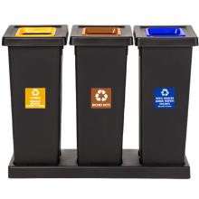 Sorteerafvalbak 3 stromen 3 x 50 l compleet kit  Ecogreen artikelfoto