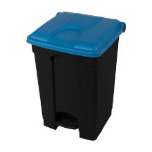 Pedaalemmer gerecycleerd zwart blauw deksel 90 l artikelfoto