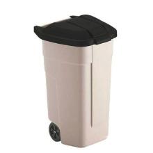 Container mobile beige couvercle noir 110 l photo du produit