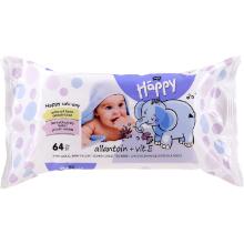 Lingettes imprégnées pour bébés allantoïne et vitamine E 64pc Bella Happy photo du produit
