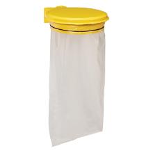Support sac murale 110 l avec couvercle jaune Collecmur photo du produit