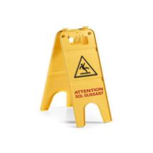 Waarschuwingsbord in het frans ''sol glissant'' met bevestigingssysteem artikelfoto