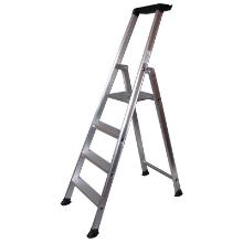 Trapladder pro : aluminium - 4 treden + 1 ladderblad - max 260 kg - "escapro" - artikelfoto