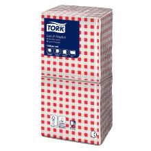 Tork lunch : serviette bistrored - 32 x 33 cm - 1 pli - pliage 1/4 - 3200 pc photo du produit