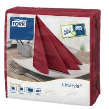 Servet dinner bordeau 39x39cm 1 laag 12x50 st Tork LinStyle artikelfoto