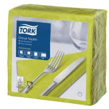 `TORK DINNER NAPKINS`: serviette `LIME -2pl. 39x39cm- 1/4- (12x150pc) photo du produit
