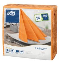 Servet dinner oranje 39x39cm 1 laag 12x50 st Tork LinStyle artikelfoto