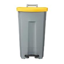Poubelle mobile à pédale boogy : jaune/gris - 90 lt photo du produit