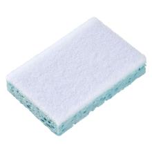 Schuurspons cellulose blauw wit 100% gerecycled PEFC 13x8,4x2,8 cm Sponrex 79 artikelfoto