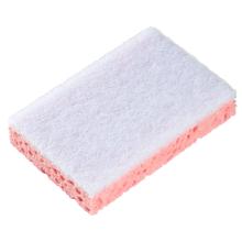 Schuurspons cellulose roze wit 100% gerecycled PEFC 13 x 8,4 x 2,8 cm Sponrex 31 artikelfoto