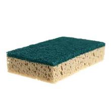 Eponge abrasive viscose jaune r&eacute;cureur vert 8,5 x 13,5 x 2,6 cm Glitzi photo du produit