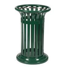 Corbeille metal : 60 lt - vert mousse - fixations au sol photo du produit