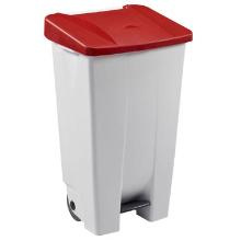 Verplaatsbare Pedaalemmer - 120lt - mobily - wit / rood artikelfoto