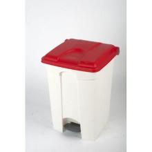 Pedaalemmer - wit - rood deksel - 45 lt artikelfoto