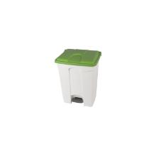 Poubelle à pédale - blanc - couvercle vert - 70 lt photo du produit
