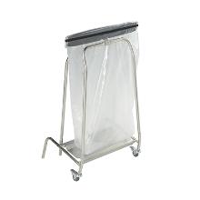 Collector met klep inox met pedaal met 2 wieltjes 110 l artikelfoto
