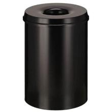 Poubelle anti-feu 110 l noir couvercle noir photo du produit