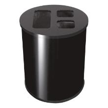Poubelle de tri - 3 compartiments - acier - noir - 40 lt photo du produit