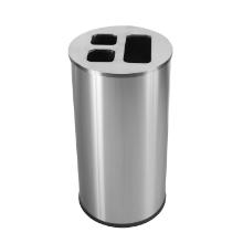 Sorteerafvalbak - 3 vakken satijn inox - 60 lt artikelfoto