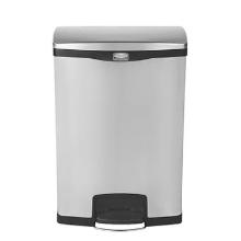 Poubelle &agrave; p&eacute;dale m&eacute;tal noir 90 l bac int&eacute;rieur Slim Jim Step-On FS photo du produit