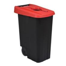 Poubelle de tri mobile movatri : 85 lt - noir et rouge photo du produit