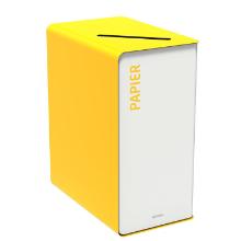 Borne de tri cubatri 40 l blanc jaune seau polypro "papier" sans serrure photo du produit