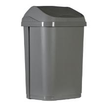 Afvalbak - grijs  - gerecycleerd pp - swingdeksel - 50 lt artikelfoto