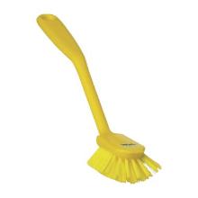 Brosse vaisselle : jaune - medium - 28 cm - "vikan" photo du produit