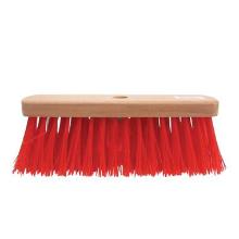 Straatveger : pvc rood kort - montuur hout - 30 cm artikelfoto