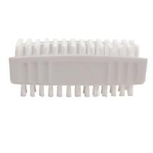 Brosse &agrave; ongles monture plastique double face blanc 8,5 cm photo du produit