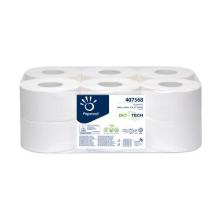 Toiletpapier wit 2 laags 12 rol. x 405 v. 150 m Biotech artikelfoto