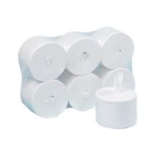 Toiletpapier 2 laags wit 6 rol x 1000 f in 200 m met afneembaar huls artikelfoto