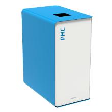 Borne de tri cubatri 65 l blanc bleu seau polypro "pmc " sans serrure photo du produit