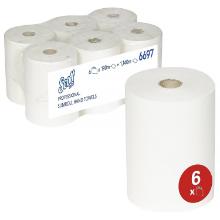 Essuie-mains blanc 1 pli 6 rouleaux de 190 m Scott Slimroll photo du produit
