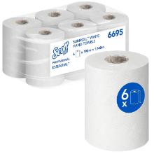 Essuie-mains - blanc - 1 pli - 6 roul. x 760 f. - 190 m - Slimroll photo du produit