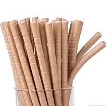 Pailles flexible : carton - papier - brun kraft - 22 cm - &Oslash; 5,8 mm - 3600 pc photo du produit