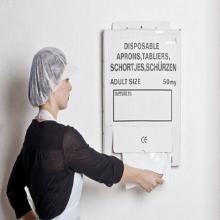 Tablier poly&eacute;thyl&egrave;ne : bo&icirc;te distributrice - 76x150cm - blanc -25&micro; photo du produit