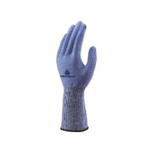 Gebreide handschoen zonder coating snijbestendig blauw wit "venicut 00" artikelfoto