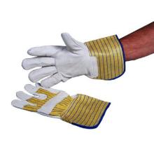 Handschoen leder mechanische bescherming geel en beige artikelfoto