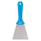Blauwe handschraper 10 cm met roestvrijstalen blad Vikan artikelfoto