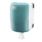 Distributeur à dévidage central blanc turquoise 33 x 30 x 45 cm W2 Tork Maxi photo du produit