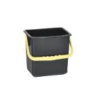 Seau 6 l noir poignée jaune pour chariot d'entretien photo du produit