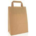 Papieren draagtas - platte handgrepen - bruin - 22 +10 x 28 cm - 80gr/m² artikelfoto